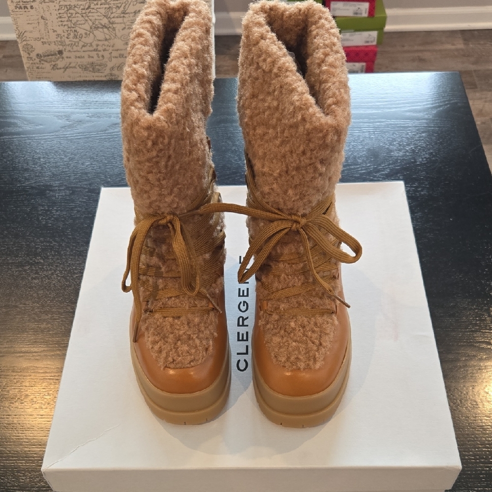 NWB! Clergerie "Wyonf" Sherling/leather Boot  36/ 5.5 Per Box